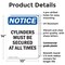 Signmission Cylinders Must Be Secured At All Times, 10 in W x Rectangle, Plastic OS-2PACK-NS-P-1014-V-15388 - alternate 6